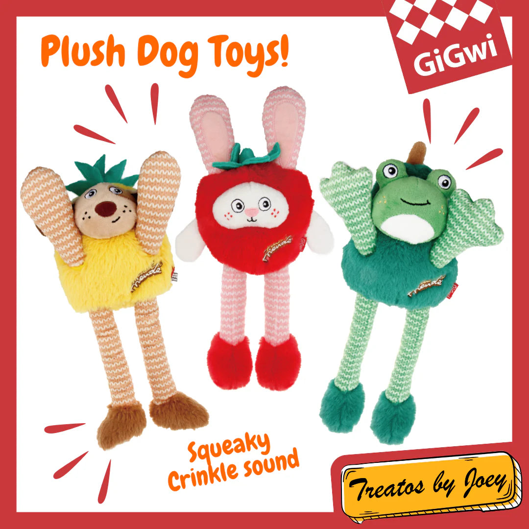 Gigwi Plush Friendz Pineapple Squeaker Dog Toy Medium