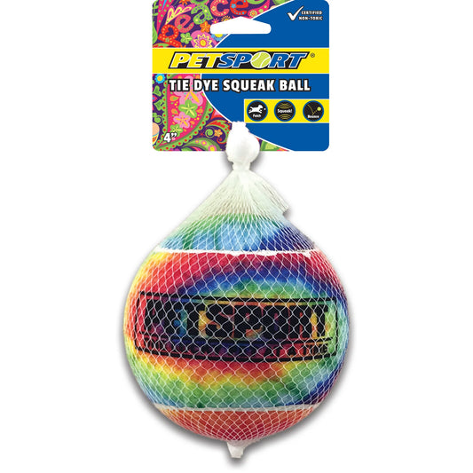 Petsport Tie Dye Squeaker Ball Toy For Dogs 10cm