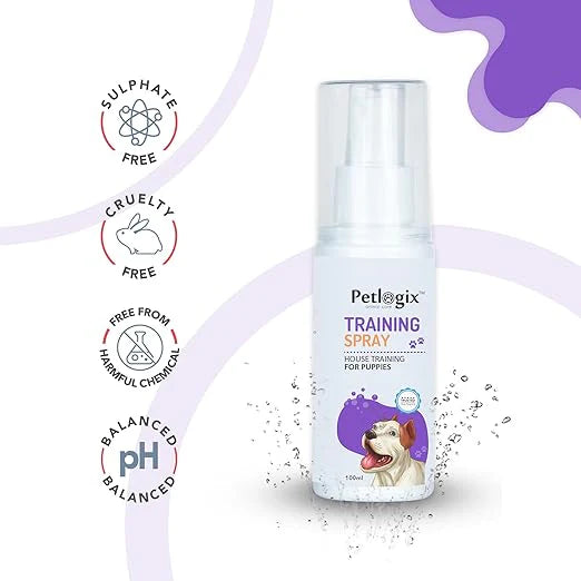 Petlogix Training Spray | Dog & Puppy Behavior Correction Spray | Housebreaking Spray for Dogs 100g
