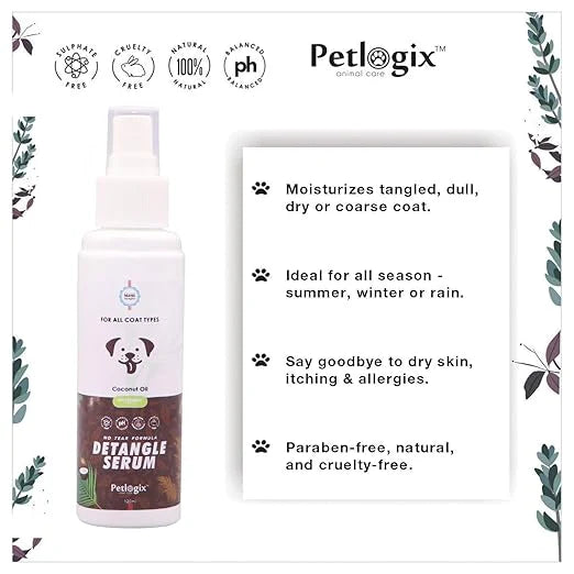 Petlogix Vegan & Cruelty Free Detangle Spray For All Coat Types Dogs 100ml