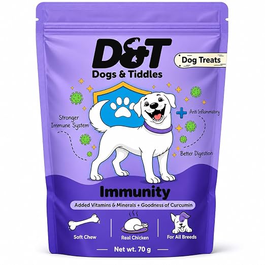 Dogs & Tiddles Immunity Dog Treats for All Breeds Dog 70g