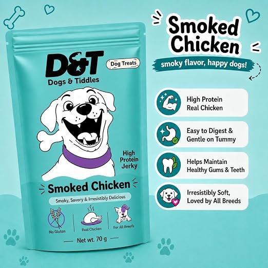 Dogs & Tiddles Smoked Chicken Gluten Free Dog Treats 70g