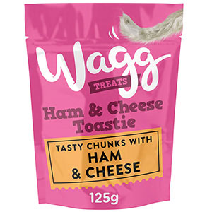 Wagg Treats Tasty Chunks Ham & Cheese Toastie 125g (Limited Shelf Life)