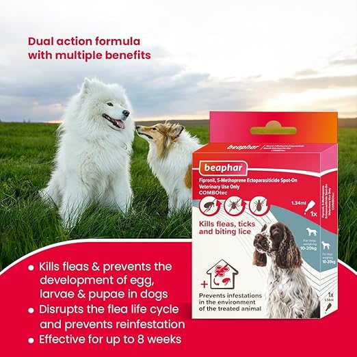 Beaphar Flea & Tick Spot On Combotec for 10-20kg Dogs 1.34ml