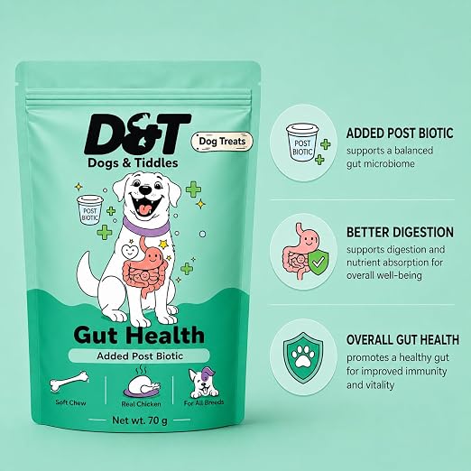 Dogs & Tiddles Gut Health Dog Treats for All Breeds Dog 70g