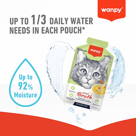 Wanpy Chicken with Pumpkin and Carrot Meat Broth for All Cats 50g