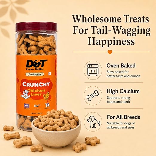 Dogs & Tiddles Chicken Liver Dog Biscuits 700g