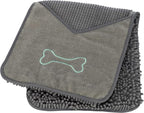 Trixie Microfibre Towel with Mitt Pockets Grey 78x32cm