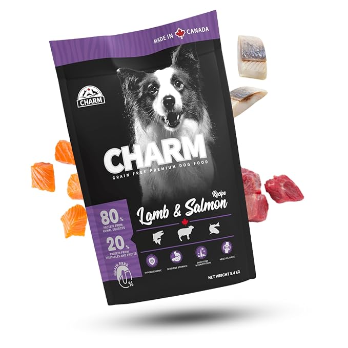 Charm Lamb and Salmon Recipe Grain Free Premium Dog Food For All Breed and Life Stages 340g