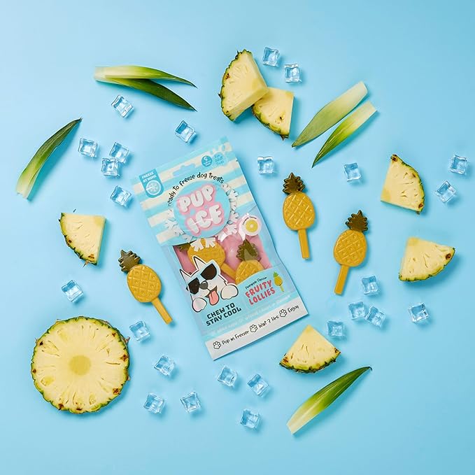 Pup Ice Ready to Freeze Fruity Lollies Adult Small Dog Treat Pineapple Flavor
