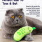 Petstages Crunchy Pickle Kicker Dental Cat Toy Green 2.2inchx6.5inchx1.5inch