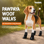 Pawpaya Woof Walk Shoes with Anti-Slip Sole, Protective Pet Paw Shoes for Rain, Mud, Outdoor Walks & Everyday Paw Protection (Pack of 4)