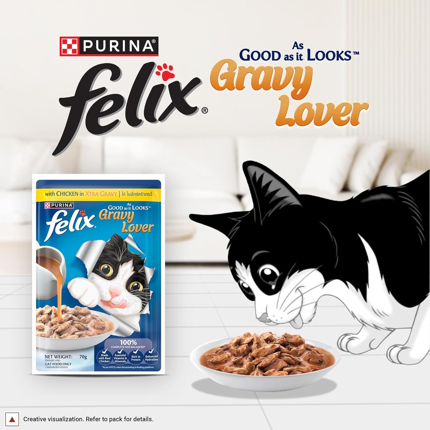 Purina Felix Chicken in Extra Gravy Wet Cat Food 70g