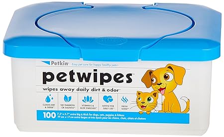 Petkin Petwipes for Cats and Dogs 100 Pieces