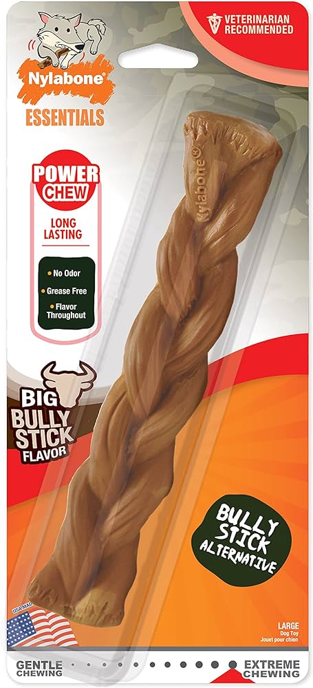 Nylabone Power Chew Bully Braid Stick 8" Chew Toy for Dogs - Large