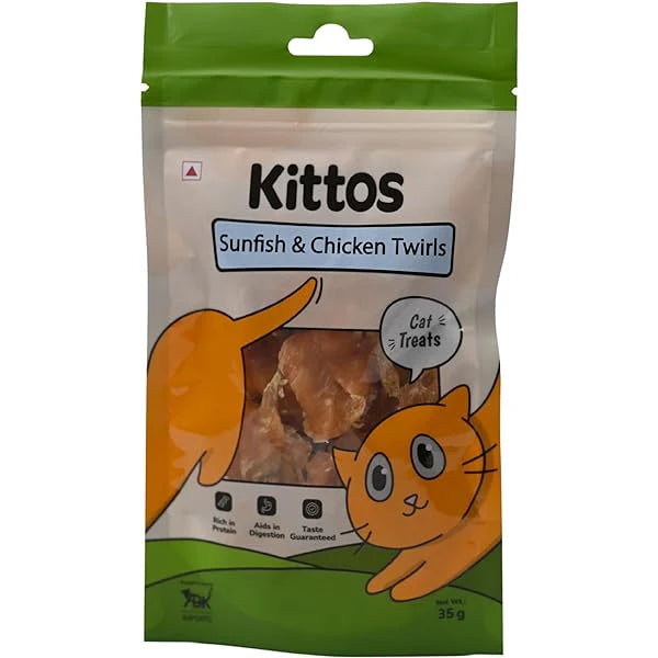 Kittos Sunfish and Chicken Twirls Cat Treats 35g