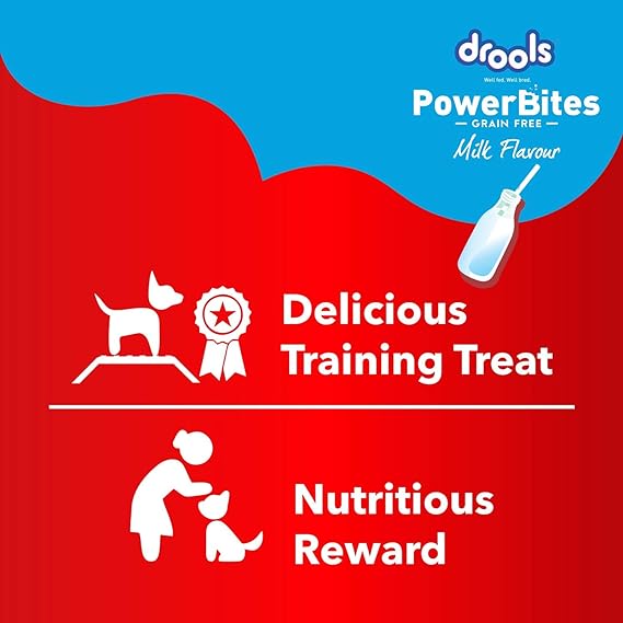 Drools Power Bites Milk Flavor With Real Chicken Grain Free Treat For Dogs 135gm (Pack of 3)