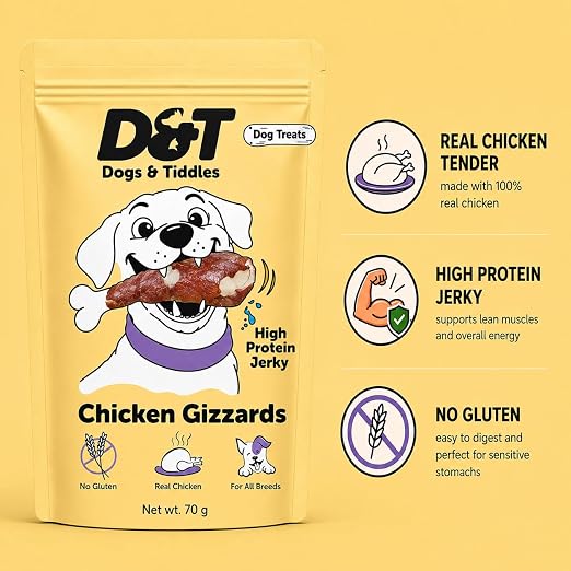 Dogs & Tiddles Chicken Gizzards Gluten Free Dog Treats 70g