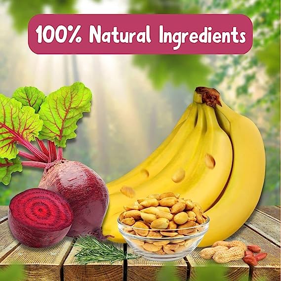 Freshwoof Mini Hearts Handmade Cookies Peanut Butter & Beetroot for Dogs 100% Natural Dog Treats Vegetarian Biscuits for Dogs 160g