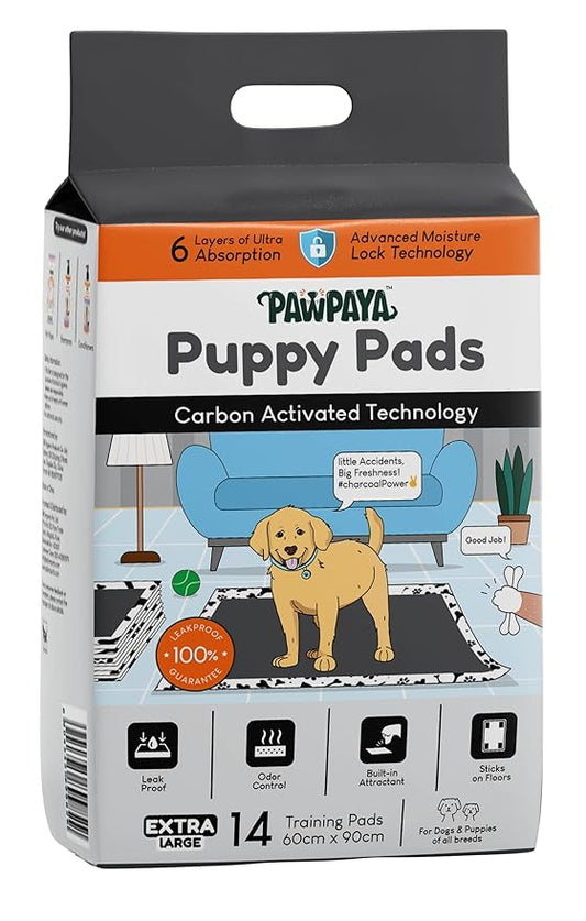 Pawpaya Training Pads Carbon Activated Technology Leak-Proof Ultra Absorbent for Dogs and Puppies 60cm x 90cm 14pcs