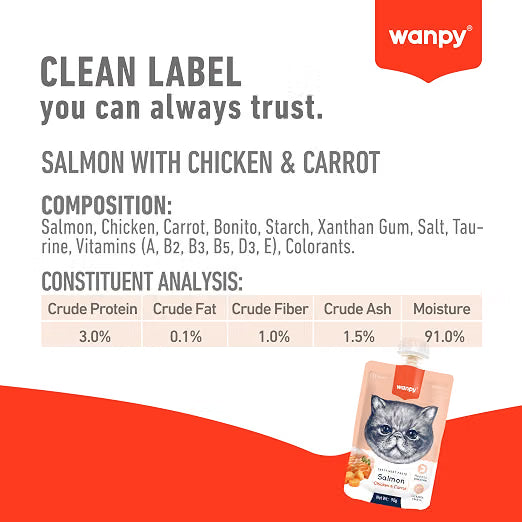 Wanpy Premium Lickable Creamy Meat Paste Duck and Pumpkin Cat Treats 90g
