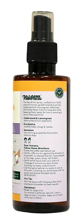 Pawpaya Natural Flea & Tick Spray for Dogs 200ml