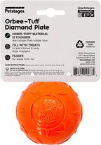 Petstages Orbee Tuff Diamond Plate Treat Dispenser Ball Grey Dog Toy Small