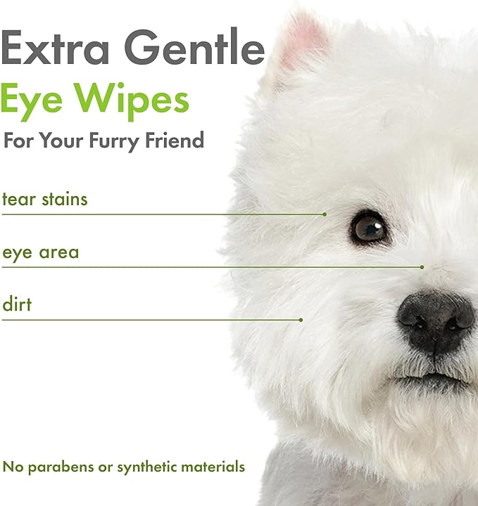 Petkin Plant Based Vegan & Cruelty-Free Unscented Eye Wipes For Dogs & Cats 80 Wipes