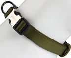 Gigwi Premium Line Reflective Strap with Sturdy Metal Buckle Dog Collar Adjustable Neck Size 33-40cm Green (Medium)
