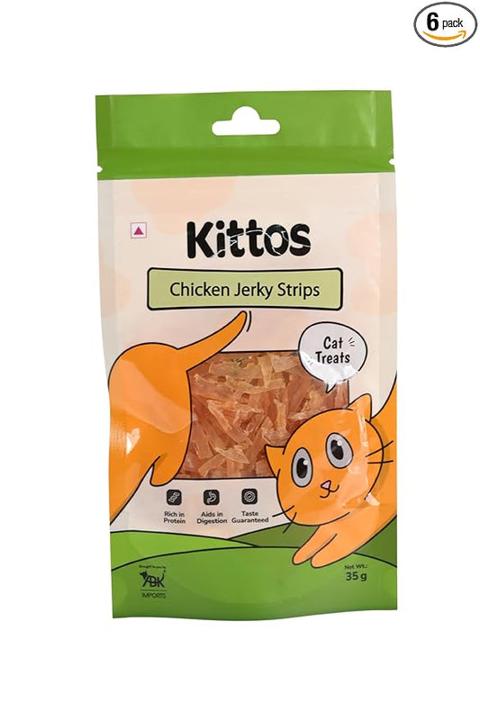 Kittos Chicken Jerky Strips Cat Treats 35g