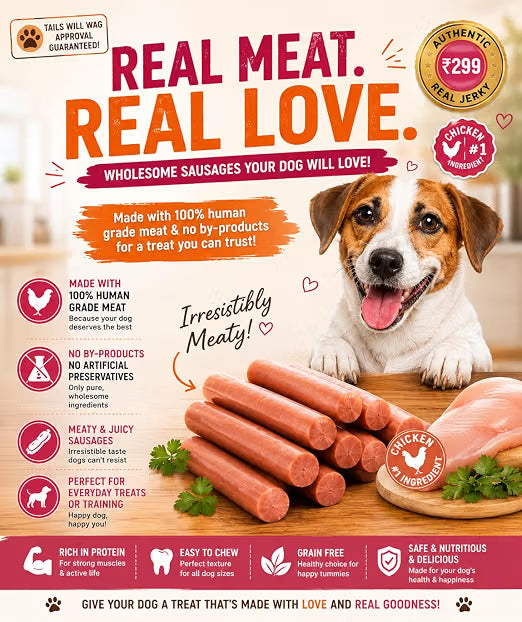 First Bark Chicken Sausage Meat Delight Dog Treat 450g