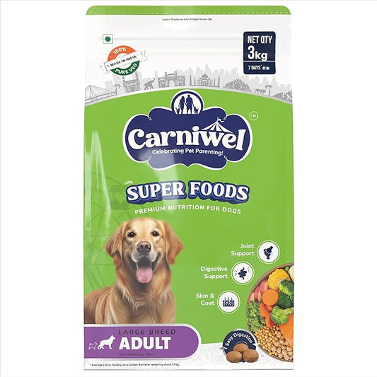 Carniwel Superfoods 100% Vegetarian Adult Large Breed Dry Dog Food 3kg