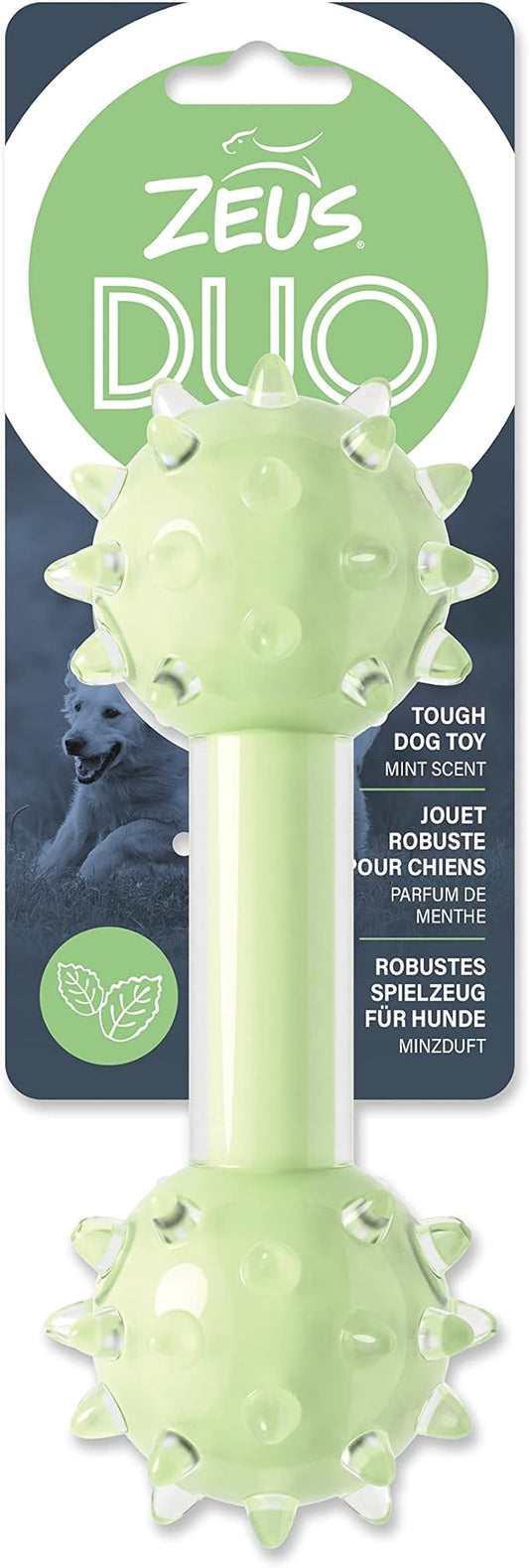 Zeus Duo Spike Dumbbell Chew Toy Mint Flavour - Green