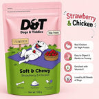 Dogs & Tiddles Soft and Chewy Chicken & Strawberry Dog Treats 100g