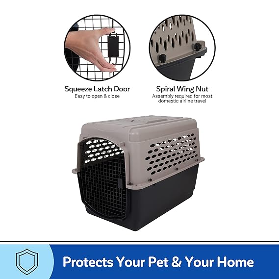 Petmate Vari Kennel Bleached Linen & Black (IATA Approved) For Dogs