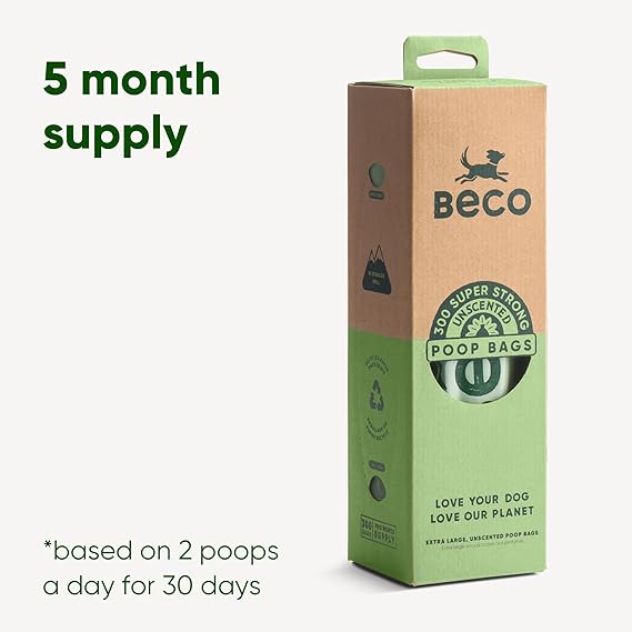 Beco Degradable Poop 300 Bags Dispenser Roll - Unscented