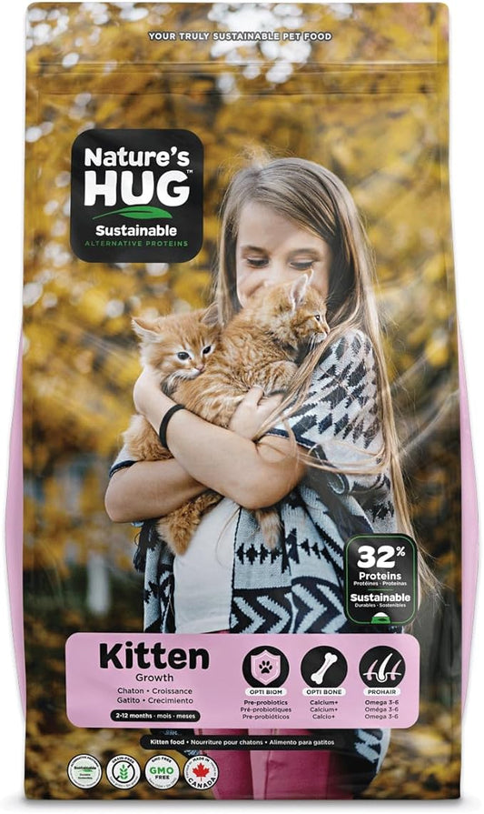 Nature's Hug Kitten Growth Vegan  & Plant Based | Vegetarian & Sustainable Based Cat Dry Food 1.81kg