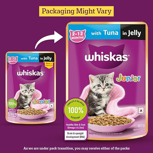 Whiskas Kitten Junior (2-12 Months) Tuna in Jelly Wet Food 80g