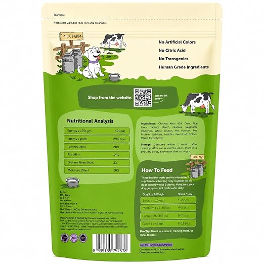 Dogs & Tiddles Soft and Chewy Chicken & Milk Dog Treats 100g