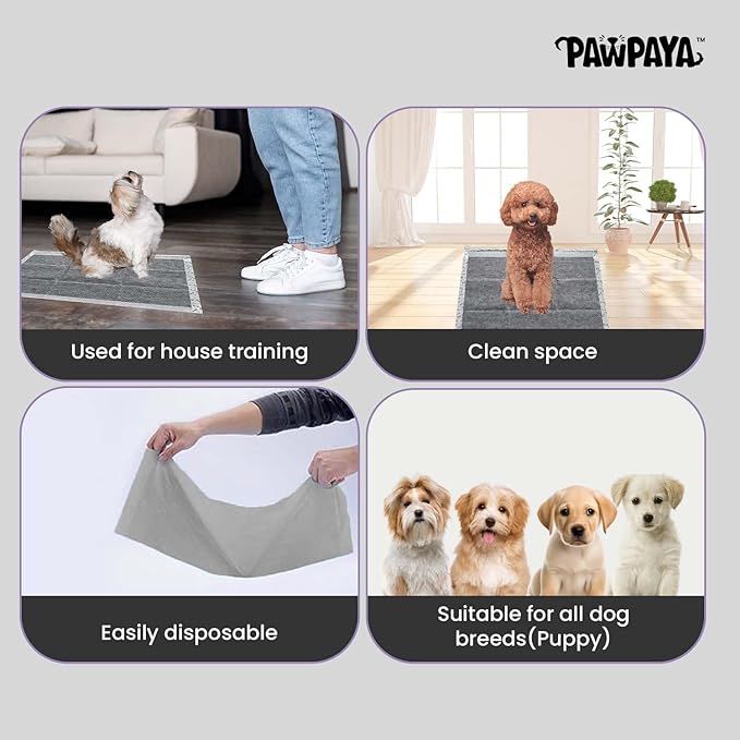 Pawpaya Training Pads Carbon Activated Technology Leak-Proof Ultra Absorbent for Dogs and Puppies 60cm x 90cm 14pcs