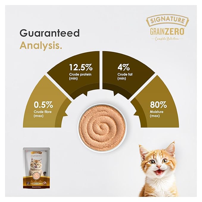 Signature Grain Zero Chicken Mousse Kitten Cat Wet Food 80g (5+1) Buy 5 Get 1 Free