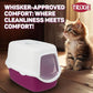 Trixie Vico Cat Litter Tray with Hood | Berry/White | Size: 40x40x56cm