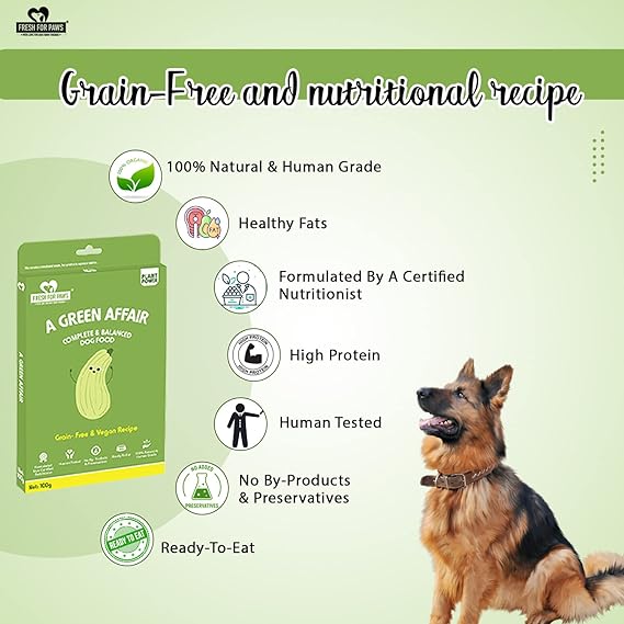 Fresh For Paws A Green Affair Vegan & Cruelty-free Ready To Eat Dog Food For All Breed 100gm