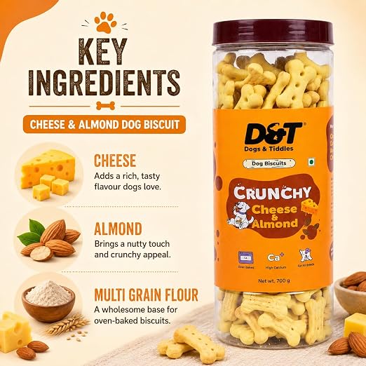 Dogs & Tiddles Cheese & Almond Dog Biscuits 700g