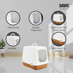 Savic Oscar Toilet Home | White Nordic Brown | Size: 50x38x30cm