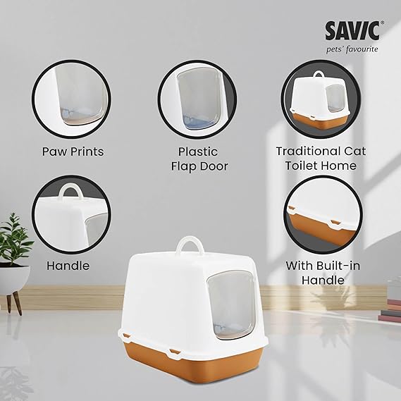 Savic Oscar Toilet Home | White Nordic Brown | Size: 50x38x30cm