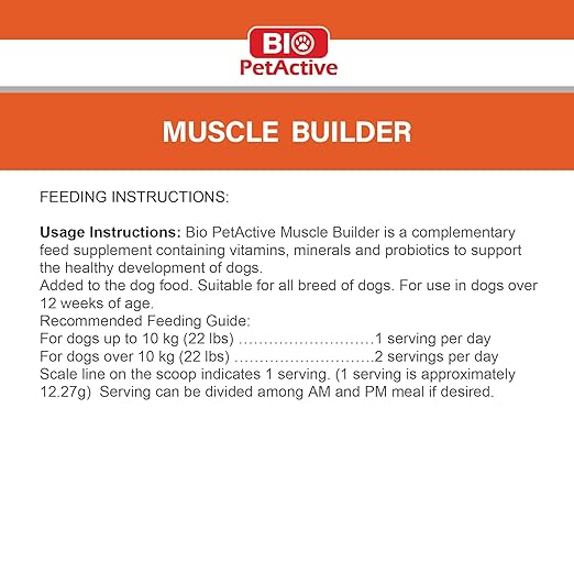 Bio Pet Active Muscle Builder Bulky Powder Protein For Dog Supplementary Food Helps in Muscle Building 120g
