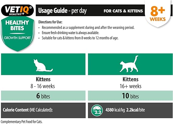 VETIQ Healthy Bites Growth Support For Kittens From 8 Weeks Of Age 65gm