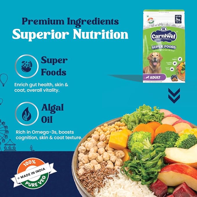 Carniwel Superfoods 100% Vegetarian Adult Large Breed Dry Dog Food 3kg