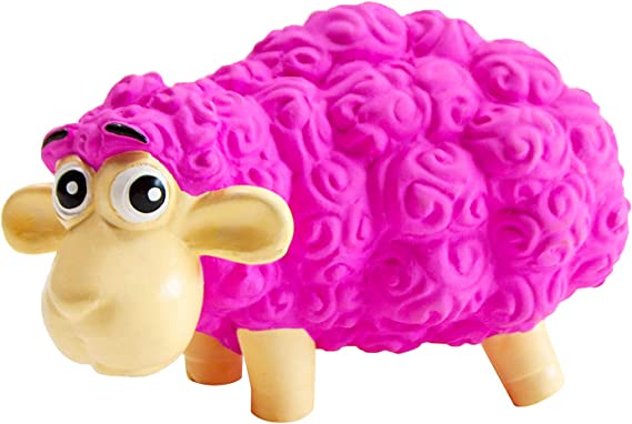 Outward Hound Tootiez Sheep Latex Rubber Dog Toy Small Pink 14x7cm